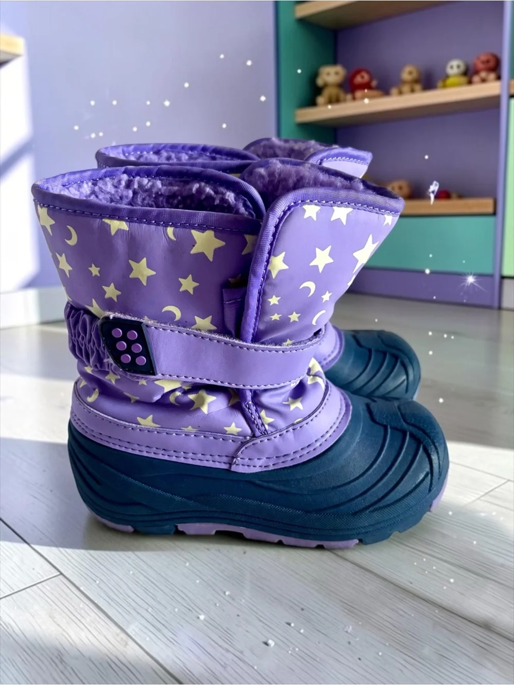 Cat & Jack Purple & Navy Thermolite Star Winter Boots Toddler Girls Size 11